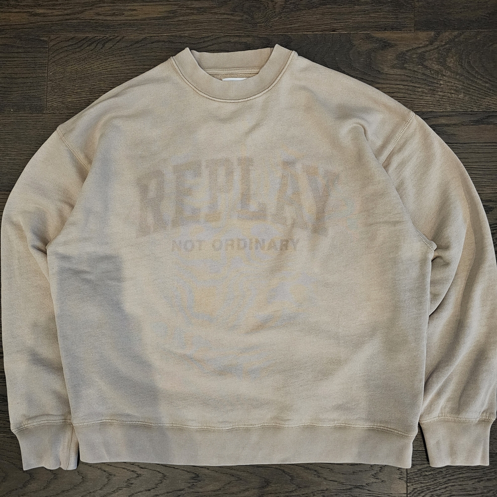 Replay Men's Beige Crewneck Sweater